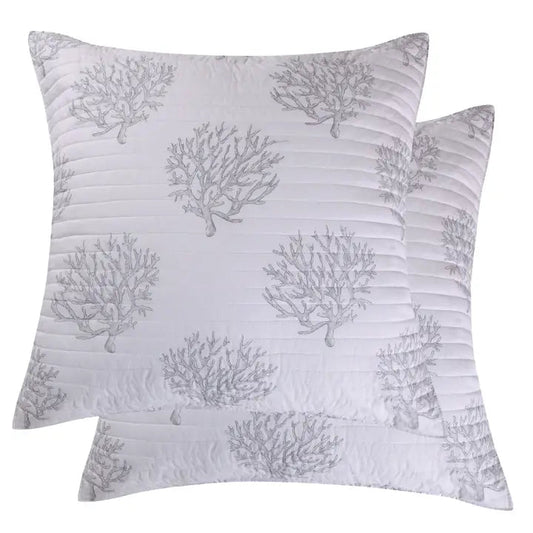 Nantucket Coastal Euro Sham - Set of 2 - Coastal Pillow Shams - Quahog Bay Bedding