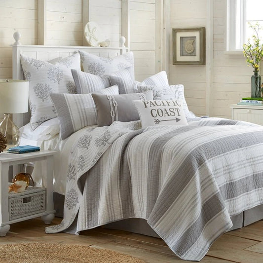 Nantucket Cotton Coastal Quilt Set - Coastal Quilt Set - Quahog Bay Bedding