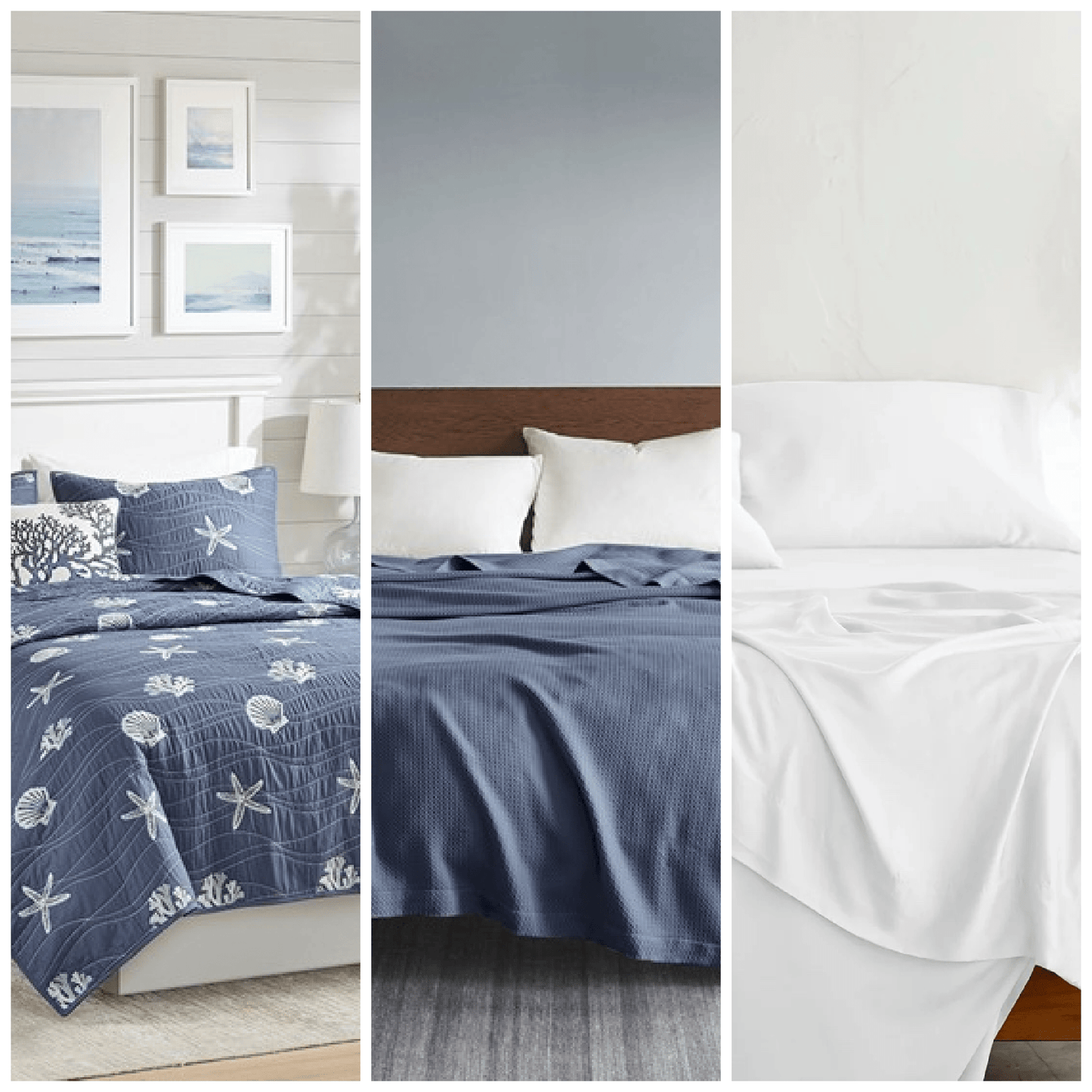 Nautical 9PC Bedding Ensemble Queen Navy Blue Hues - Quahog Bay Bedding
