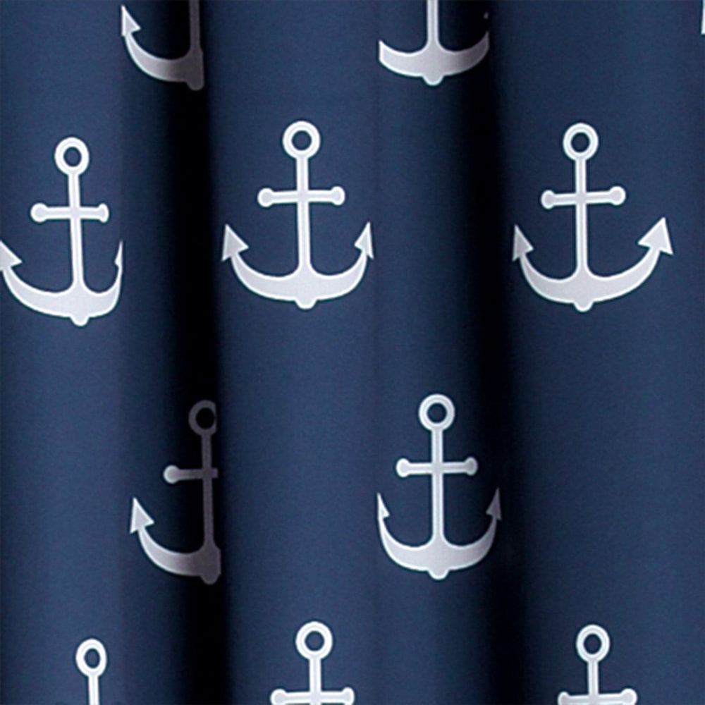 Nautical Anchor Curtains - Light Filtering Window Curtain Set - Quahog Bay Bedding