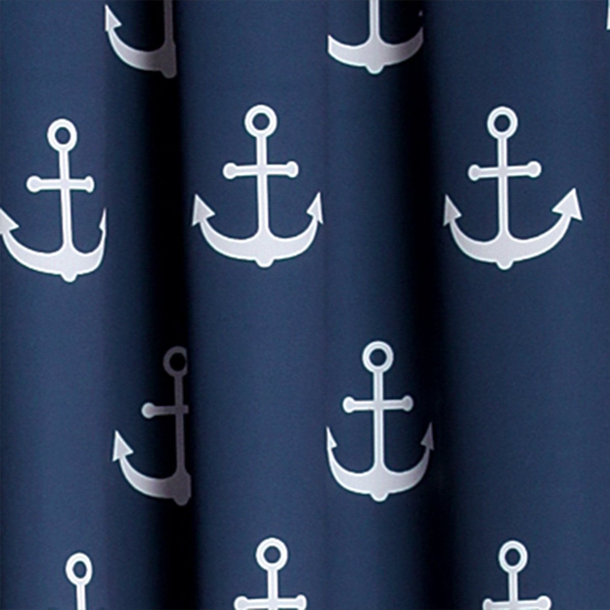 Nautical Anchor Curtains - Light Filtering Window Curtain Set - Quahog Bay Bedding