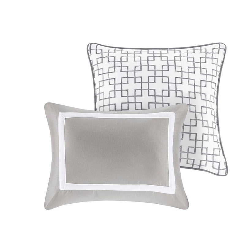 Nautical Comforter and Quilt Set - 8PC - Grey - Quahog Bay Bedding