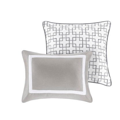 Nautical Comforter and Quilt Set - 8PC - Grey - Quahog Bay Bedding