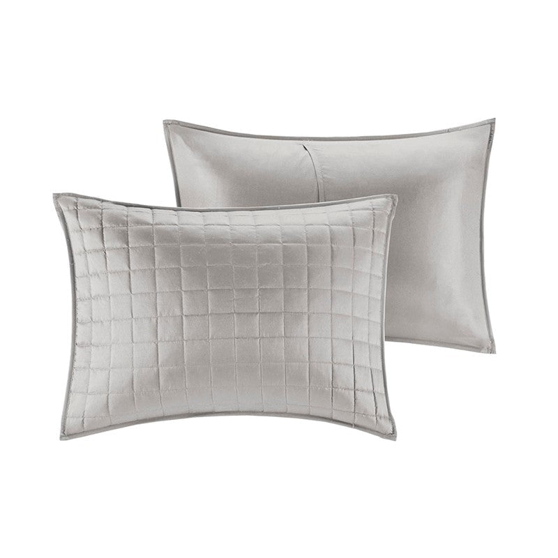 Nautical Comforter and Quilt Set - 8PC - Grey - Quahog Bay Bedding