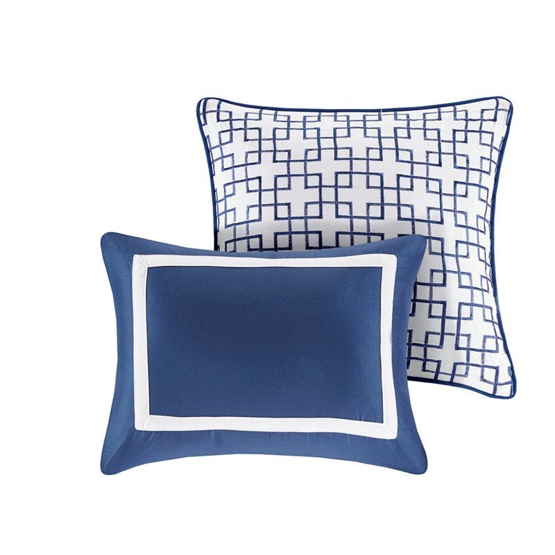 Nautical Comforter and Quilt Set - 8PC - Navy - Quahog Bay Bedding