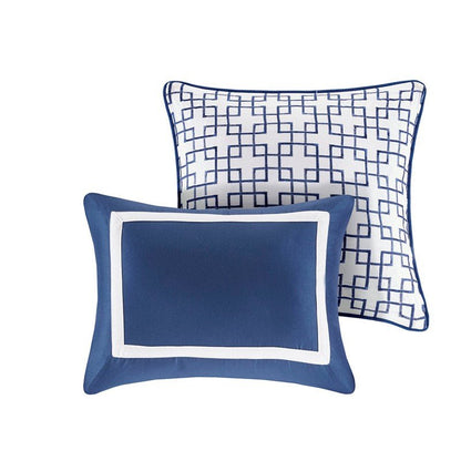 Nautical Comforter and Quilt Set - 8PC - Navy - Quahog Bay Bedding
