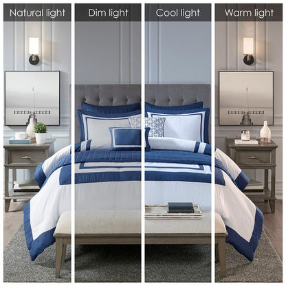 Nautical Comforter and Quilt Set - 8PC - Navy - Quahog Bay Bedding