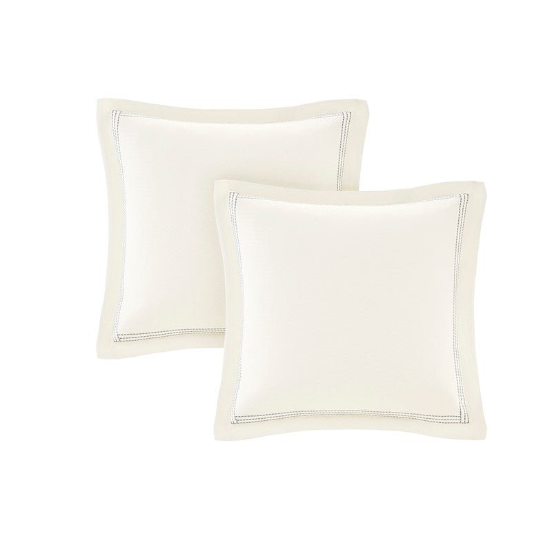 Nautical Comforter Set - Navy and Ivory Jacquard Stripe - Quahog Bay Bedding