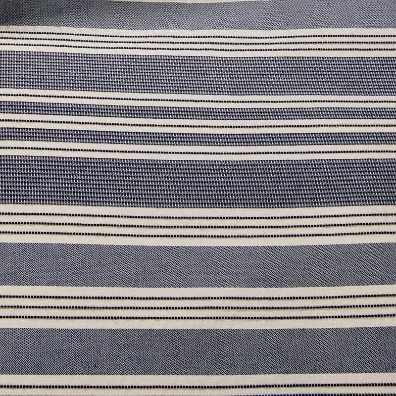 Nautical Comforter Set - Navy and Ivory Jacquard Stripe - Quahog Bay Bedding