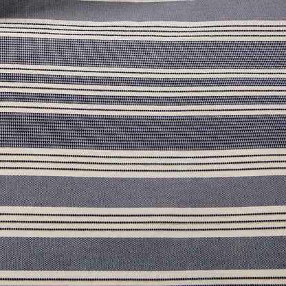 Nautical Comforter Set - Navy and Ivory Jacquard Stripe - Quahog Bay Bedding