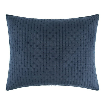 Nautical Cross Stitch 100% Cotton Quilt Set - Navy Blue - Quahog Bay Bedding