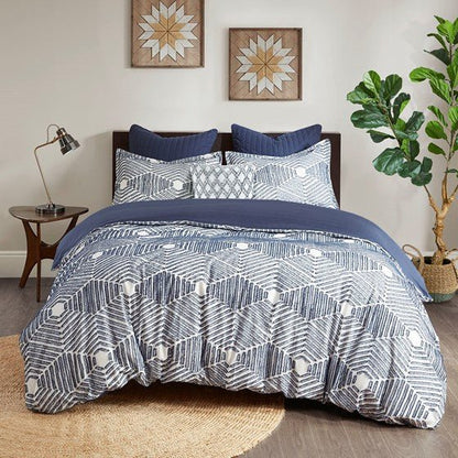 Nautical Ellipse 100% Cotton Jacquard Duvet Cover Set - Quahog Bay Bedding