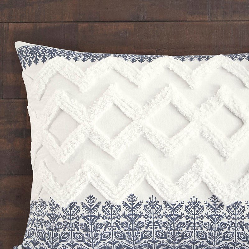 Nautical Mila Cotton Comforter Set with Chenille Tufting in Navy Blue - Quahog Bay Bedding