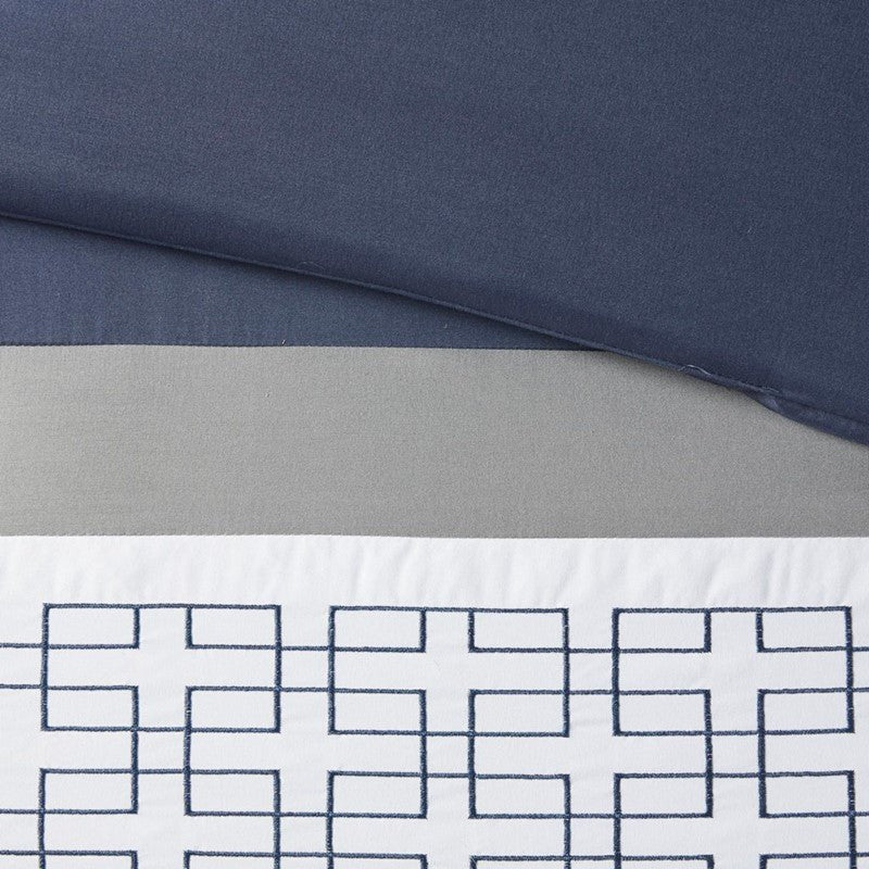 Nautical Comforter Set | Navy Blue | Queen | Powell 8 Piece Nautical Bedding Ensemble - Quahog Bay Bedding