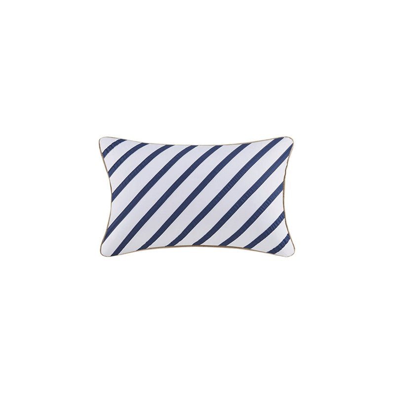 Navy Khaki Stripe 4PC Comforter Set - Nautical Comforters - Quahog Bay Bedding