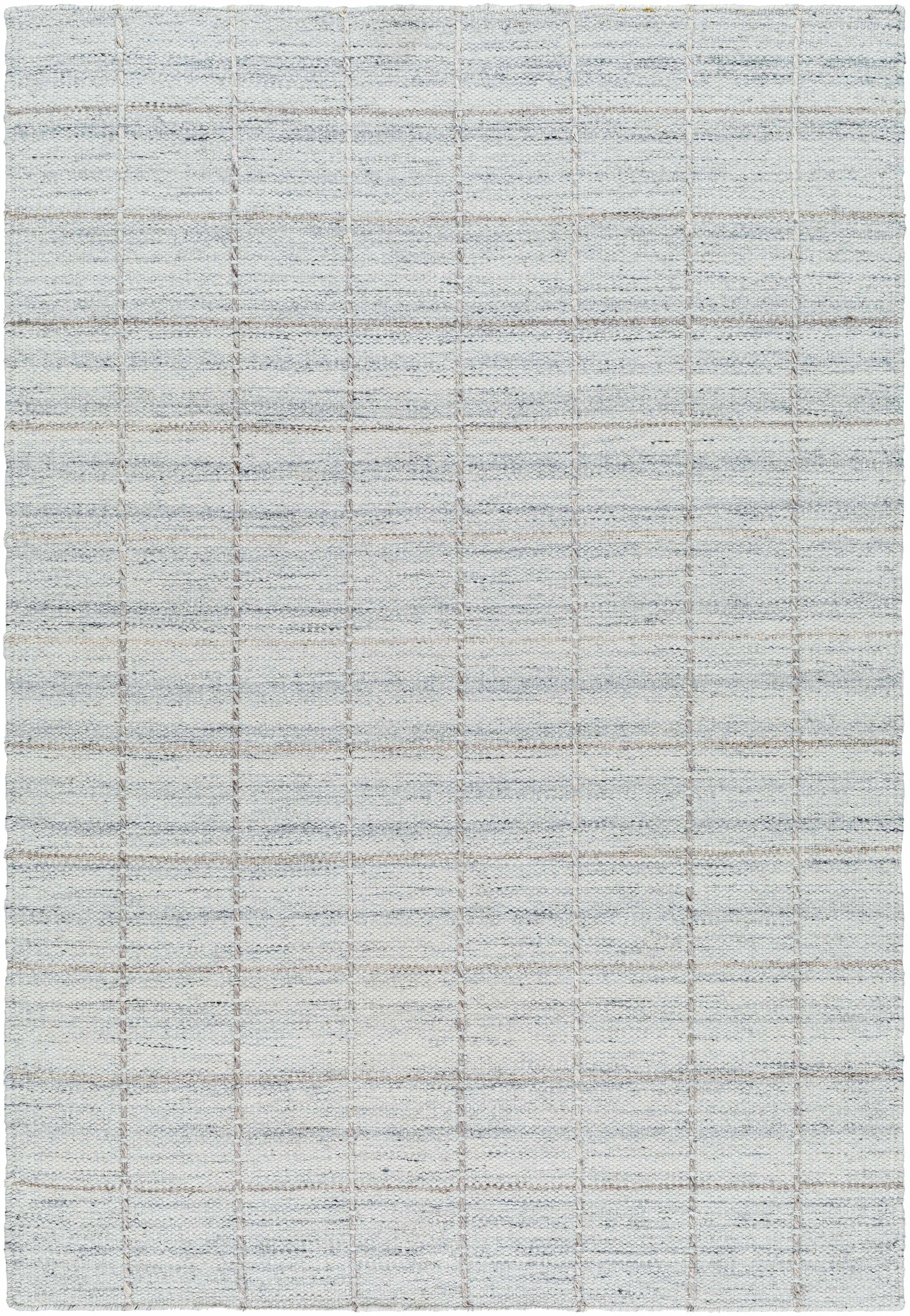 Nissa Light Gray Checkered Wool Rug
