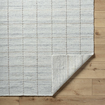 Nissa Light Gray Checkered Wool Rug