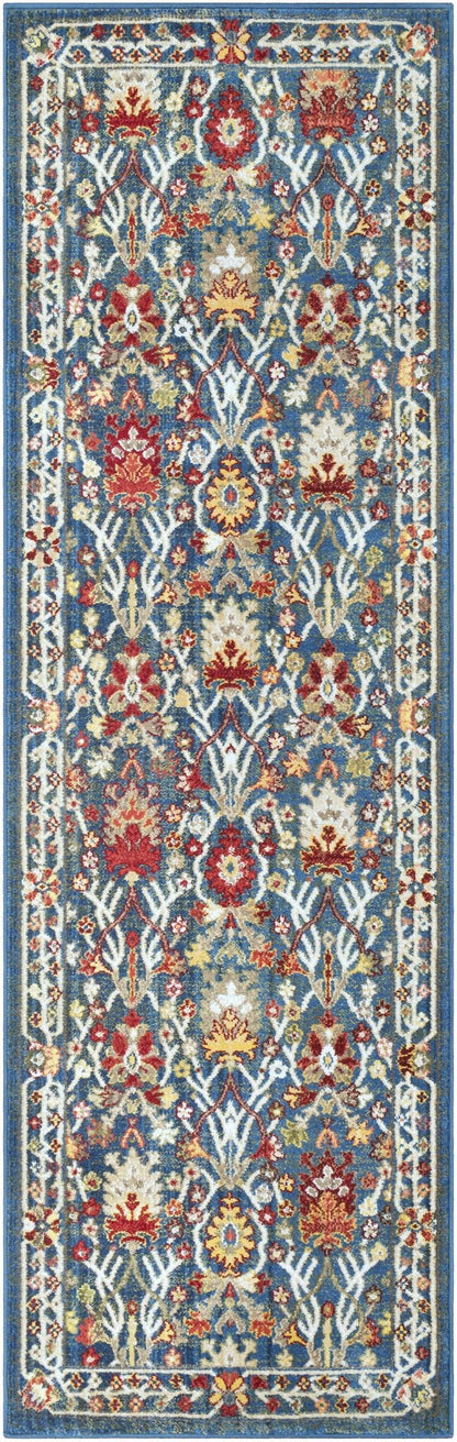 Neola Navy Blue Damask Area Rug - Quahog Bay Bedding