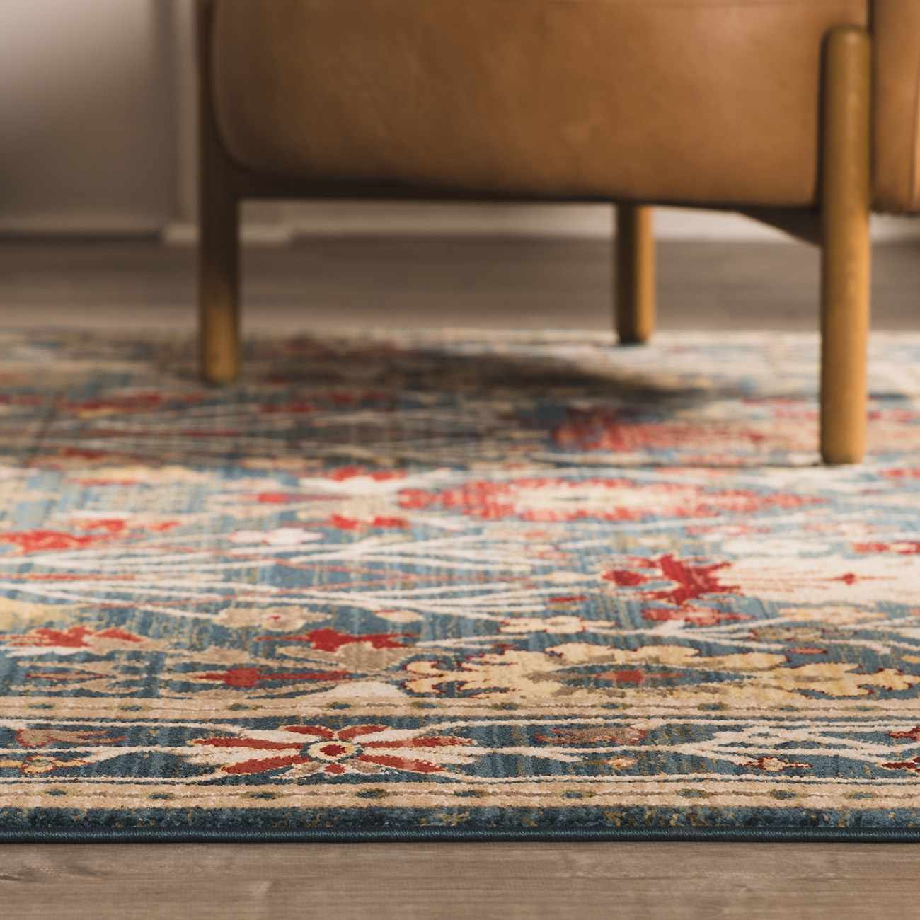 Neola Navy Blue Damask Area Rug - Quahog Bay Bedding