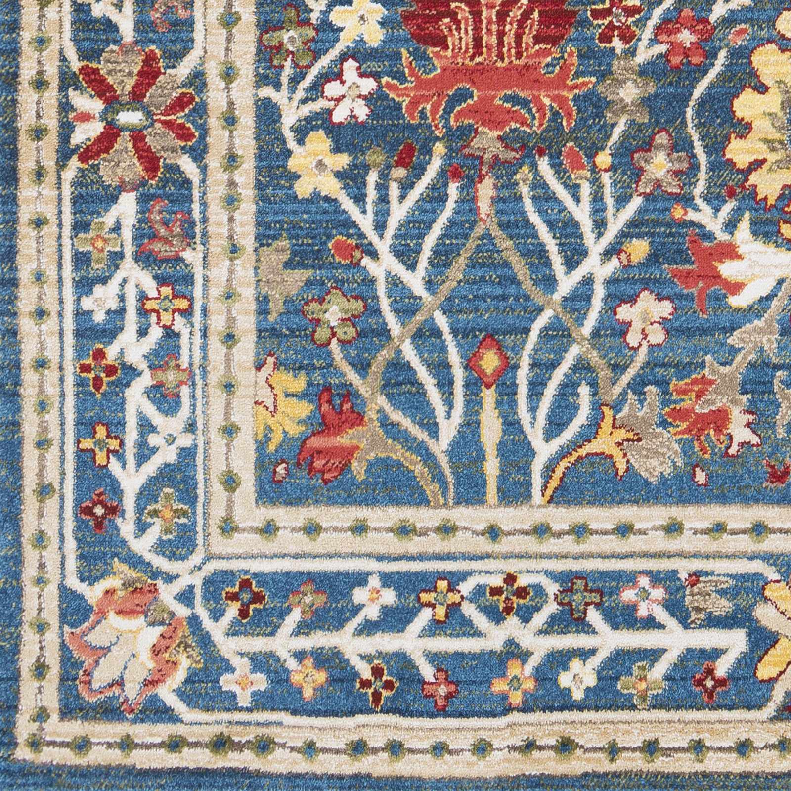 Neola Navy Blue Damask Area Rug - Quahog Bay Bedding