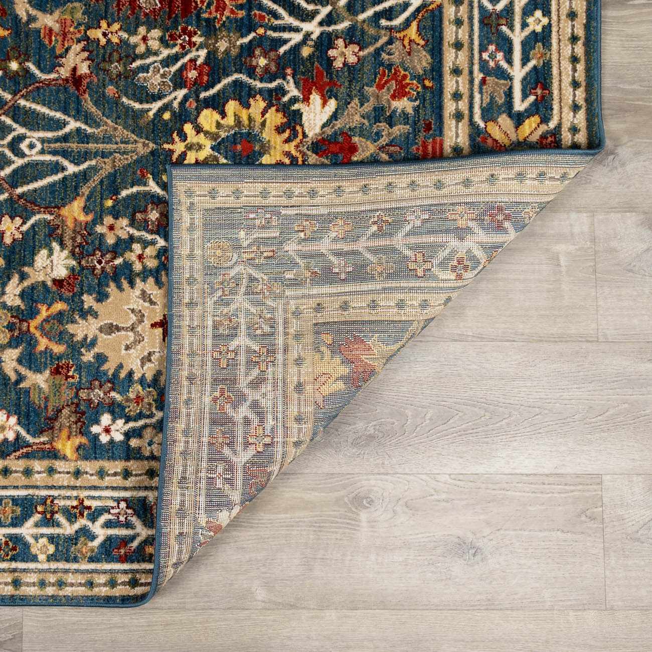 Neola Navy Blue Damask Area Rug - Quahog Bay Bedding