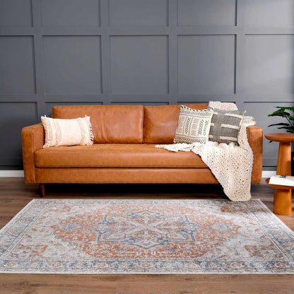 Neta Red & Blue Flat Pile Washable Rug - Quahog Bay Bedding