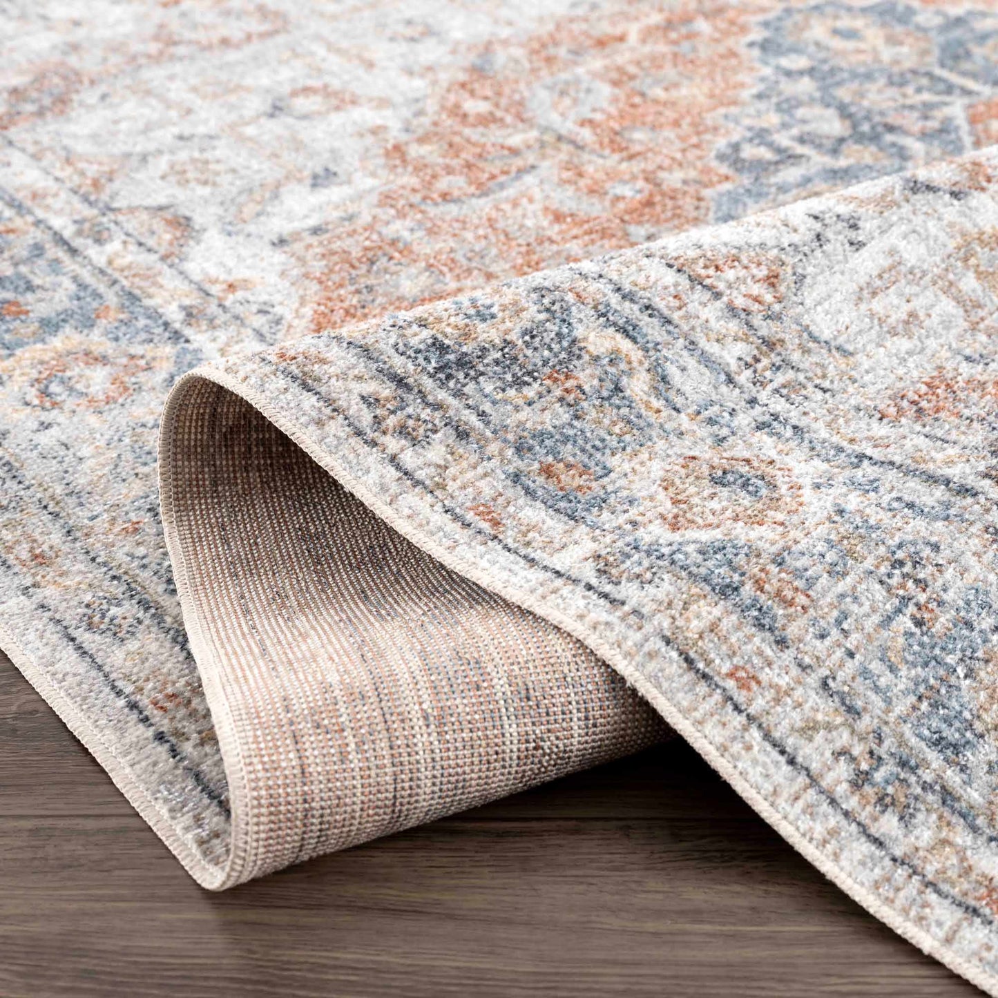 Neta Red & Blue Flat Pile Washable Rug - Quahog Bay Bedding