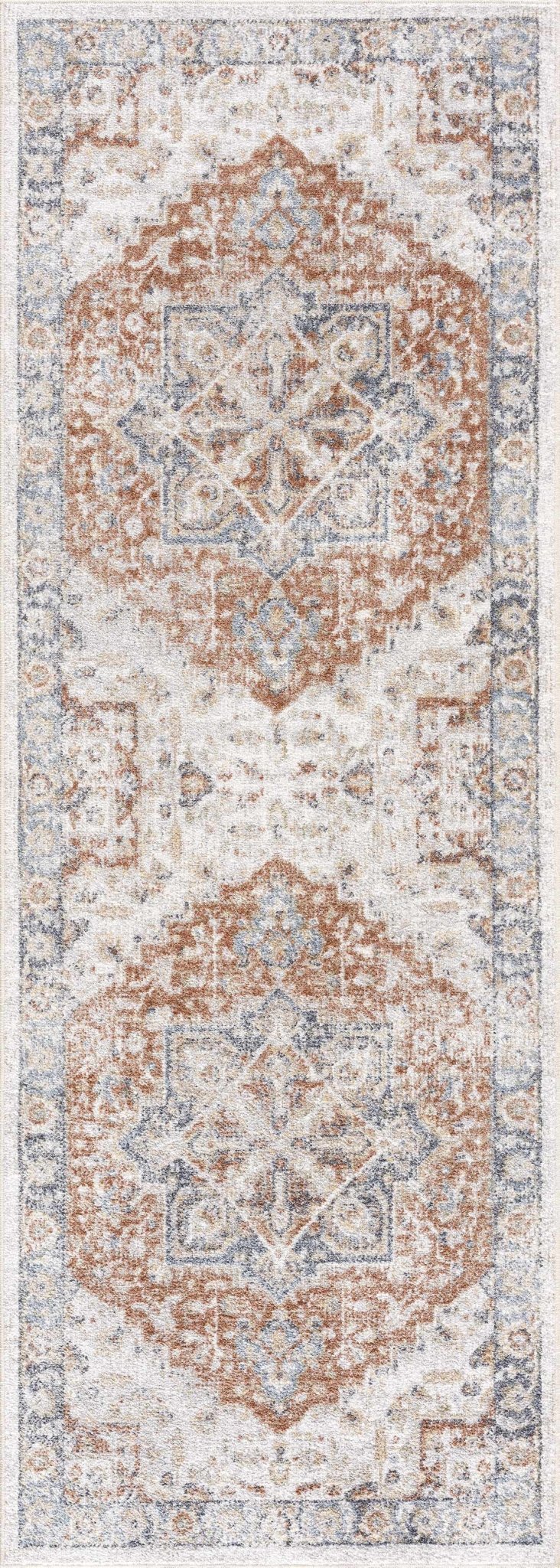 Neta Red & Blue Flat Pile Washable Rug - Quahog Bay Bedding