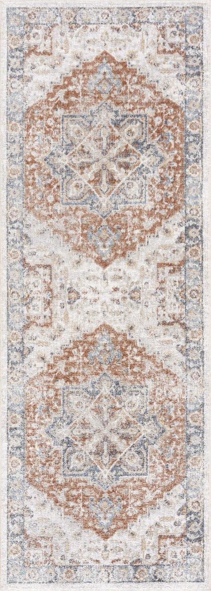 Neta Red & Blue Flat Pile Washable Rug - Quahog Bay Bedding