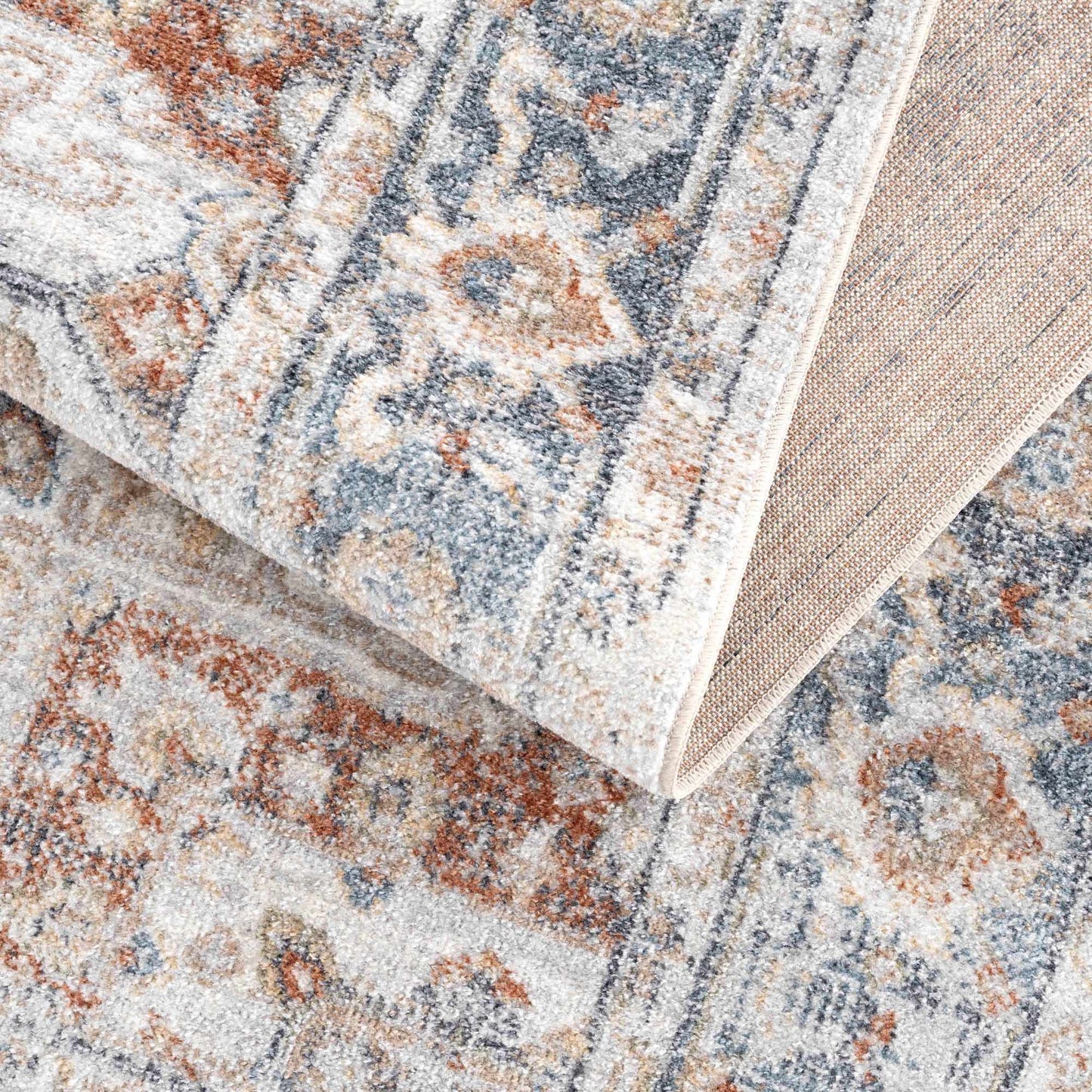 Neta Red & Blue Flat Pile Washable Rug - Quahog Bay Bedding
