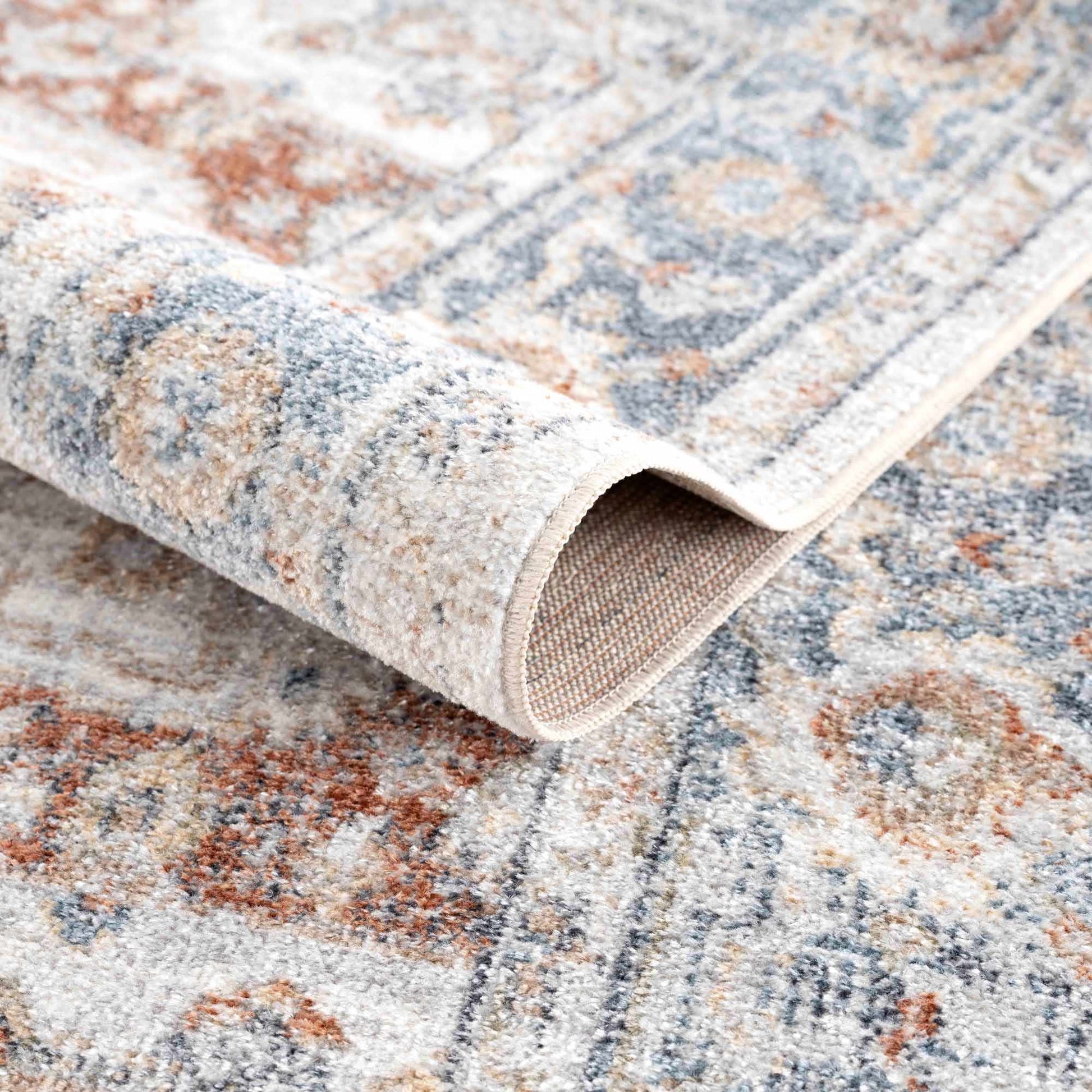 Neta Red & Blue Flat Pile Washable Rug - Quahog Bay Bedding