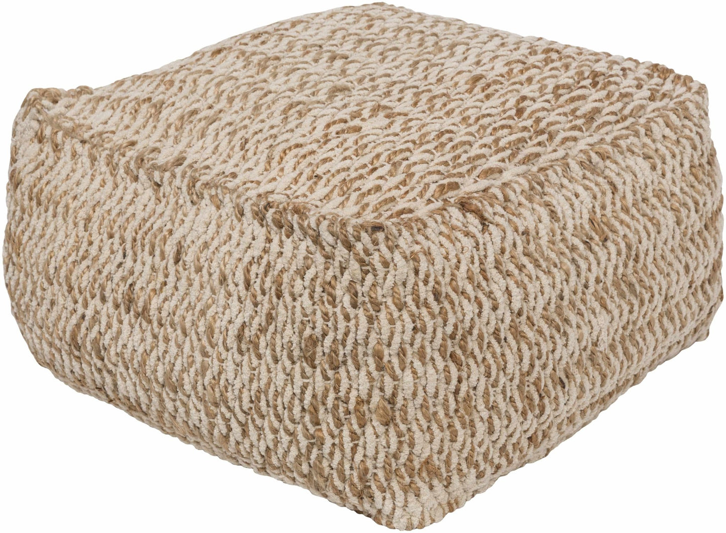 Netcong Tan Jute Pouf - Quahog Bay Bedding