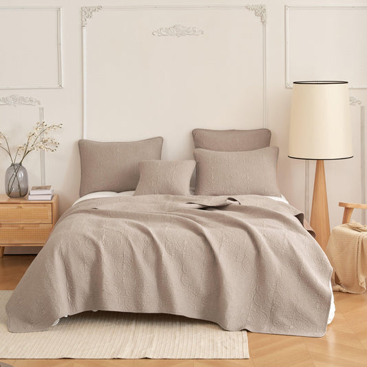 Sandy Elegant Matelasse Cotton Quilted Bedspread Set - Quahog Bay Bedding