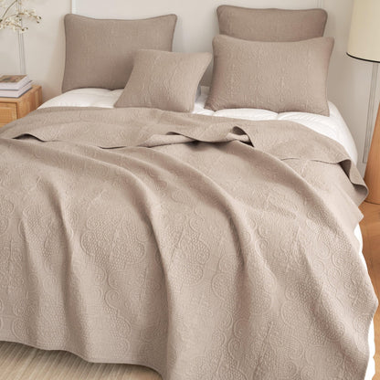 Sandy Elegant Matelasse Cotton Quilted Bedspread Set - Quahog Bay Bedding