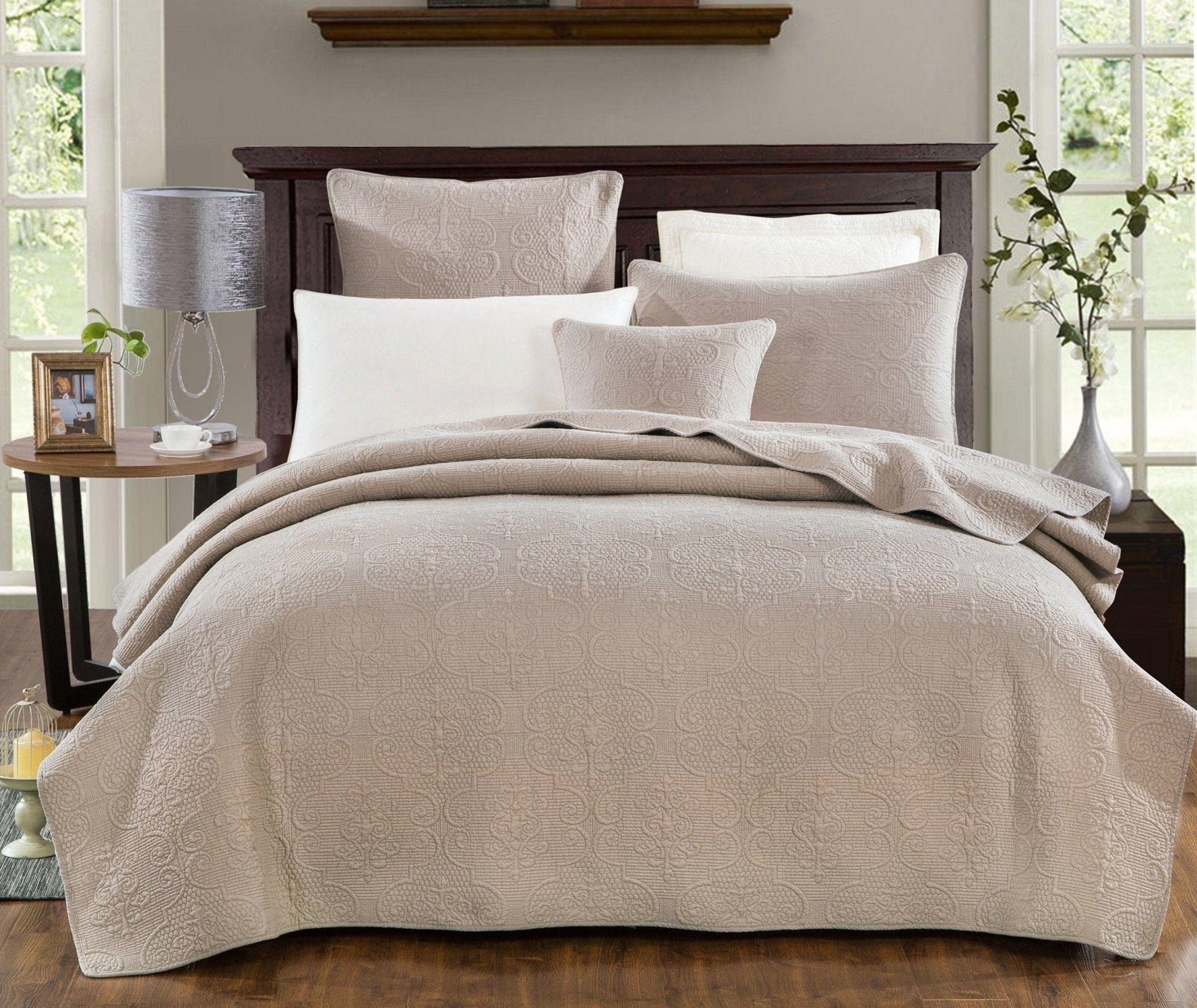 Sandy Elegant Matelasse Cotton Quilted Bedspread Set - Quahog Bay Bedding