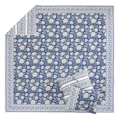 New! Adare Coastal Floral Quilt Set - Denim - Quahog Bay Bedding