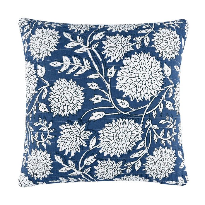 New! Adare Denim Quilted Pillow - Quahog Bay Bedding
