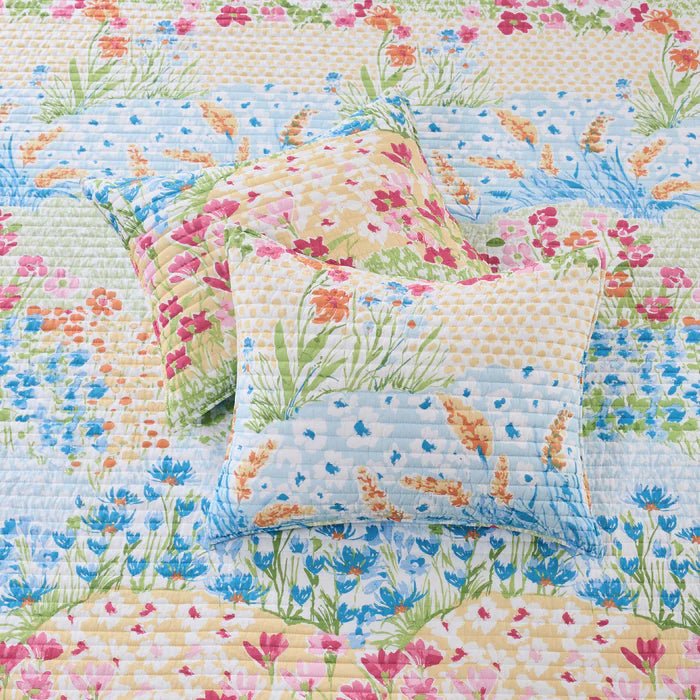 New! Blooming Hillside Quilt Set - Floral Quilt Sets - Quahog Bay Bedding
