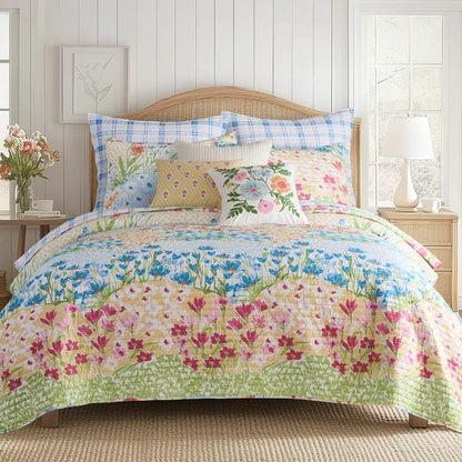 New! Blooming Hillside Quilt Set - Floral Quilt Sets - Quahog Bay Bedding