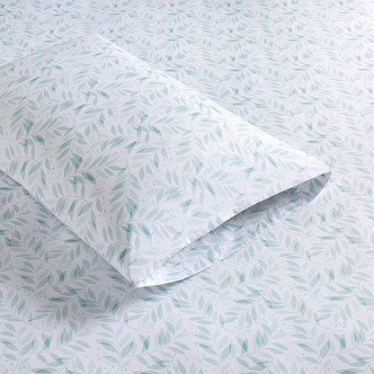 New! Coastal And Floral Print Green Leaves Sheet Sets - 100% Cotton - Percale - Quahog Bay Bedding
