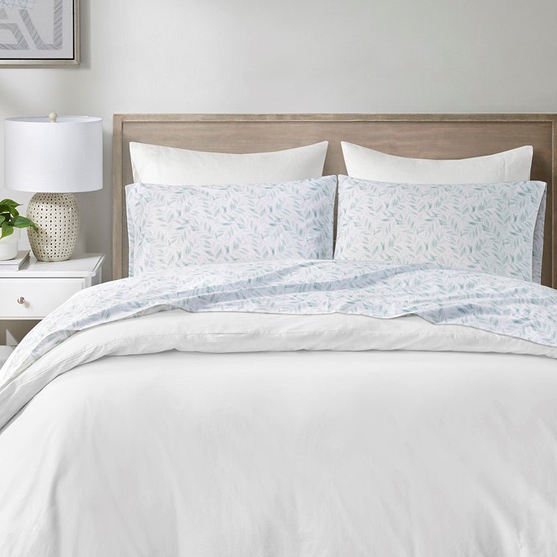 New! Coastal And Floral Print Green Leaves Sheet Sets - 100% Cotton - Percale - Quahog Bay Bedding