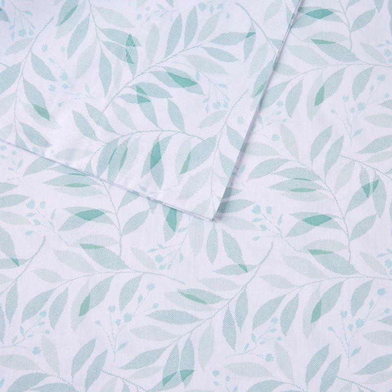 New! Coastal And Floral Print Green Leaves Sheet Sets - 100% Cotton - Percale - Quahog Bay Bedding