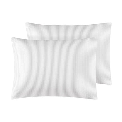 New! Coastal And Nautical Print Grey Striped Sheet Sets - 100% Cotton - Percale - Quahog Bay Bedding