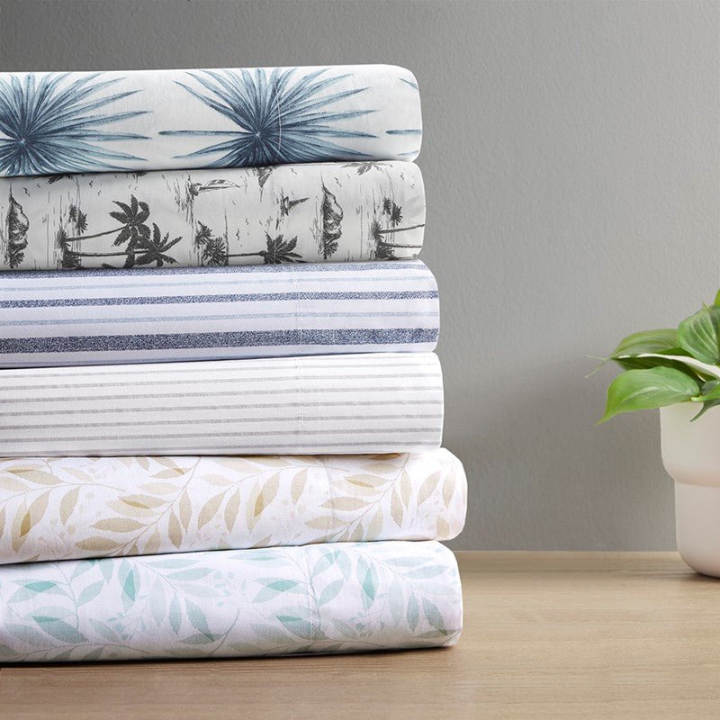 New! Coastal And Nautical Print Grey Striped Sheet Sets - 100% Cotton - Percale - Quahog Bay Bedding