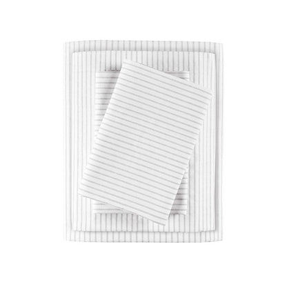 New! Coastal And Nautical Print Grey Striped Sheet Sets - 100% Cotton - Percale - Quahog Bay Bedding