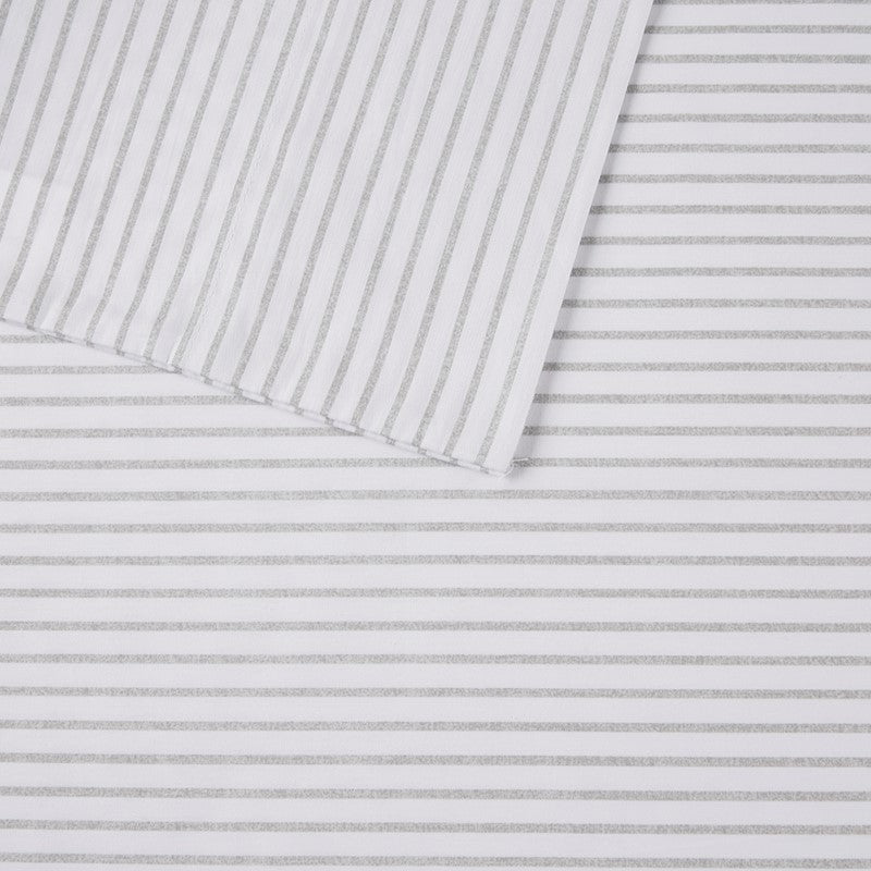 New! Coastal And Nautical Print Grey Striped Sheet Sets - 100% Cotton - Percale - Quahog Bay Bedding