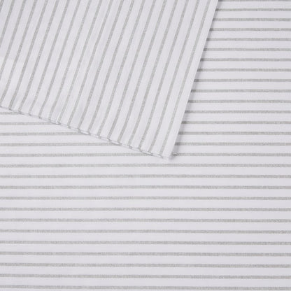 New! Coastal And Nautical Print Grey Striped Sheet Sets - 100% Cotton - Percale - Quahog Bay Bedding