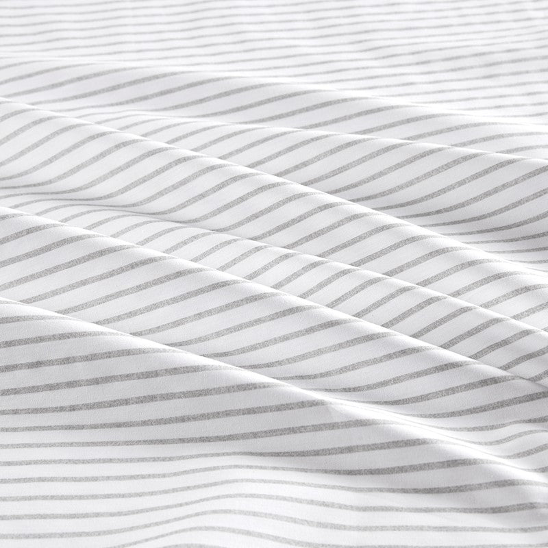 New! Coastal And Nautical Print Grey Striped Sheet Sets - 100% Cotton - Percale - Quahog Bay Bedding