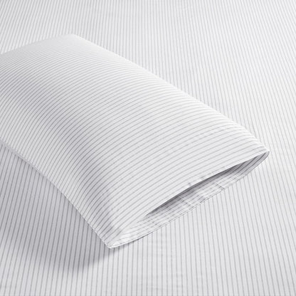 New! Coastal And Nautical Print Grey Striped Sheet Sets - 100% Cotton - Percale - Quahog Bay Bedding