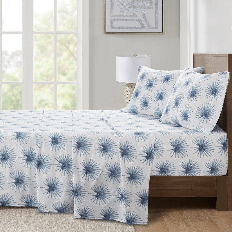 New! Nautical And Coastal Print Blue Palmetto Sheet Sets - 100% Cotton - Percale - Quahog Bay Bedding